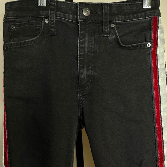 Joes Denim - Joes “The Charlie”striped jeans-size 26 high rise,skinny ankle red silver velvet